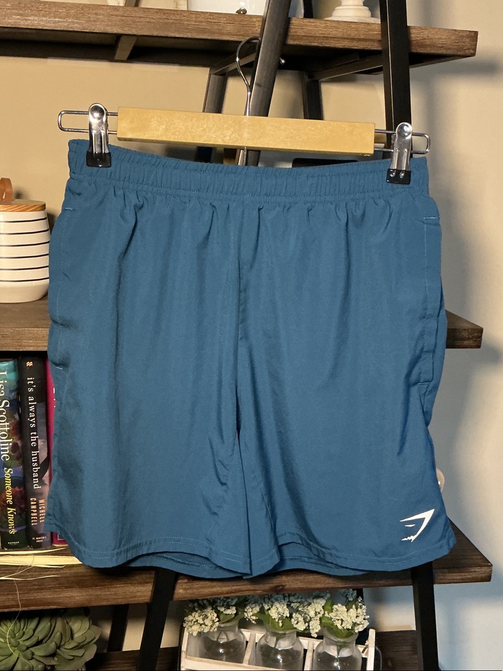 Gymshark Men's Teal Athletic Training Shorts Size S
